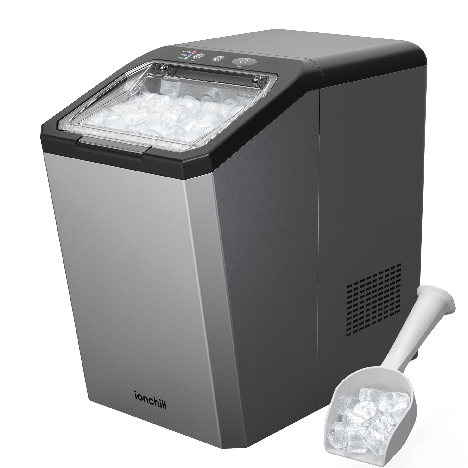 Ionchill QuickCube 3L Capacity Nugget Ice Maker, Stainless Steel