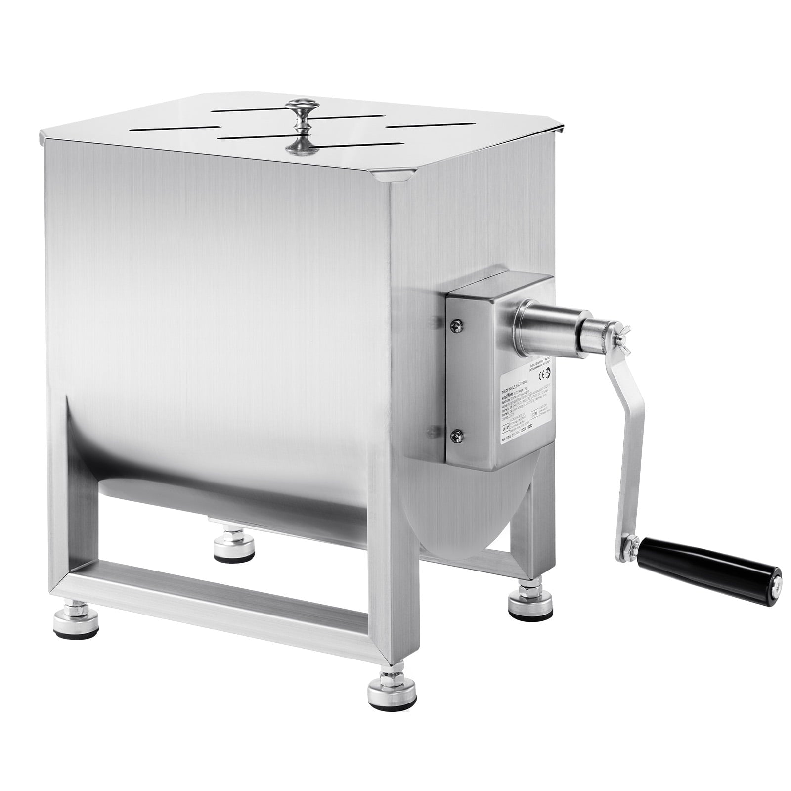 KFFKFF Hand-Operated Meat Blender, 60L Permanent Container Meat Preparation Tool (Can Mix up to 15LBS of Meat), Stainless Steel Meat Blending Device, Sausage Blending Apparatus