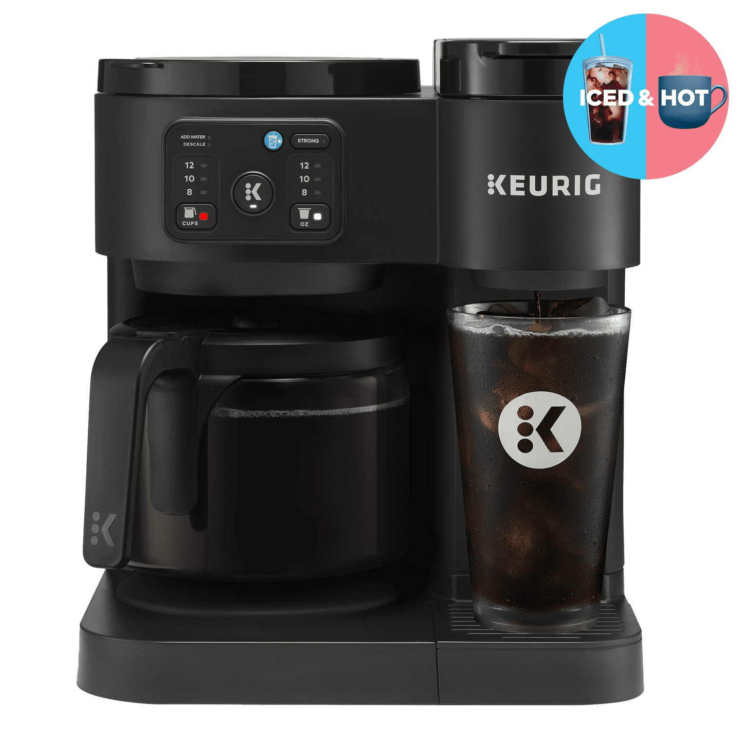 Keurig K-Duo Essentials, Hot & Iced Single-Serve K-Cup Pod Coffee Maker & Carafe,  Moonlight Grey