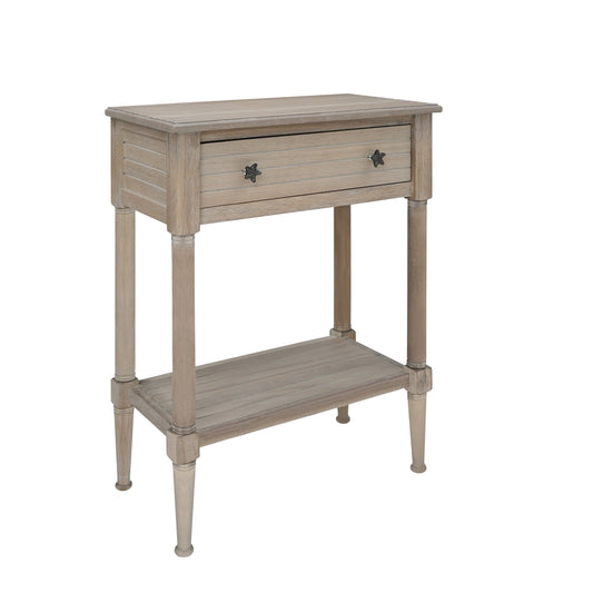 Linon Athalee Single Drawer Indoor Accent Side Table with Shelf, 30.25" Tall, Natural