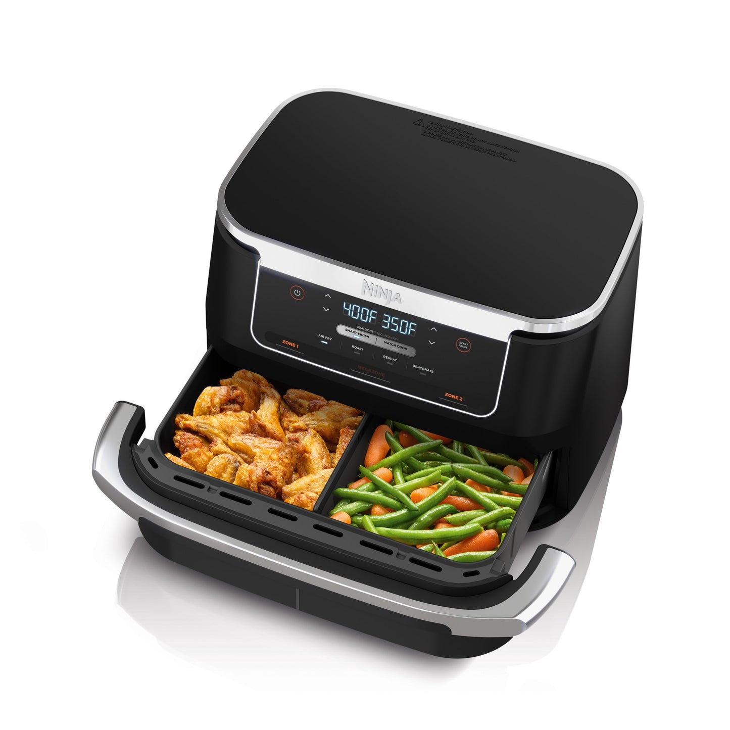 Ninja Foodi 4-in-1 DualZone FlexBasket Air Fryer with 7-Qt MegaZone, DZ070