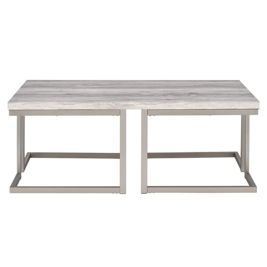 Steve Silver David Modern Driftwood with Metal Base Coffee Table