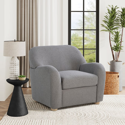 Studio Living Genifer Modern Arm Chair, Pebble Gray Boucle Fabric
