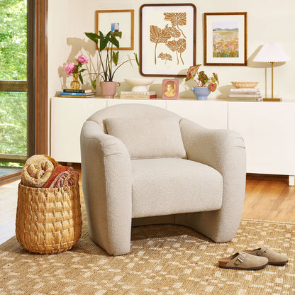 Beautiful Barrymore Teddy Accent Chair by Drew Barrymore, Cream Tweed
