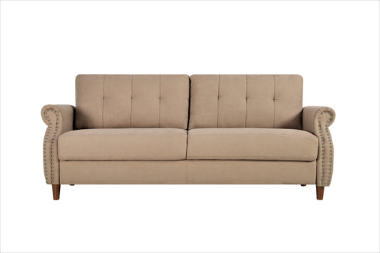 Uspridefurniture Briscoe Sofa, Camel Polyester