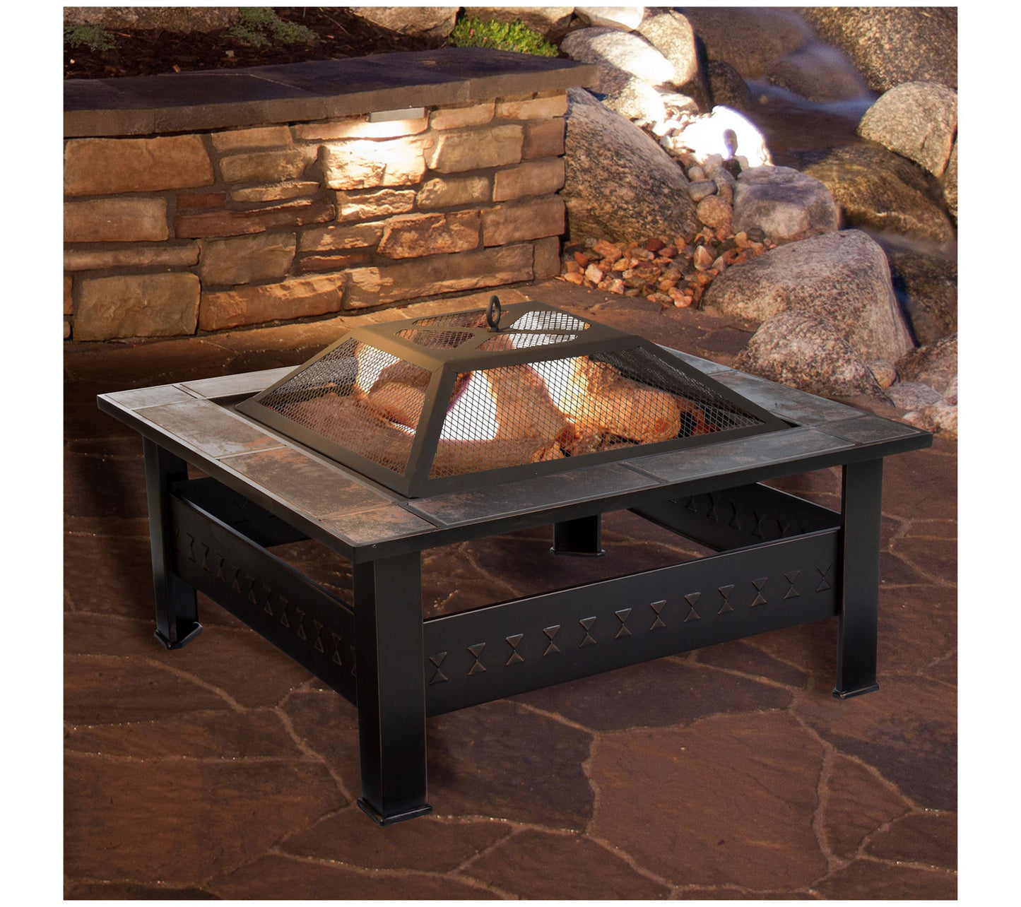 Nature Spring 32" Fire Pit- Marble Tile Design