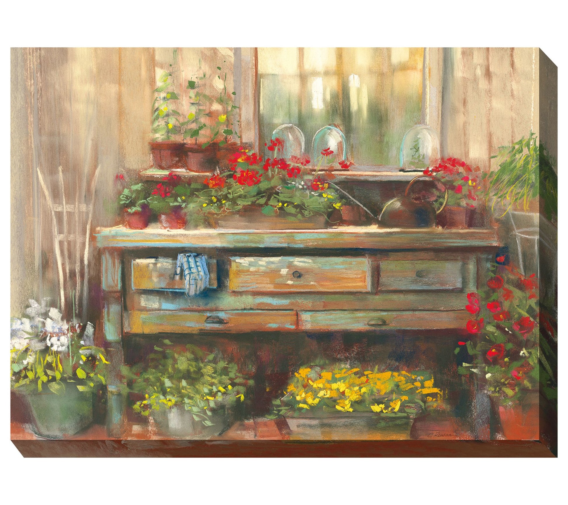 West of the Wind Outdoor Canvas Art Gardners Re treat 40" x 30