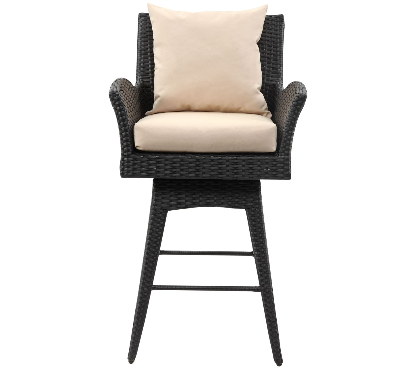 Hayes Outdoor Wicker Swivel Armed Counter Stoolby Safavieh