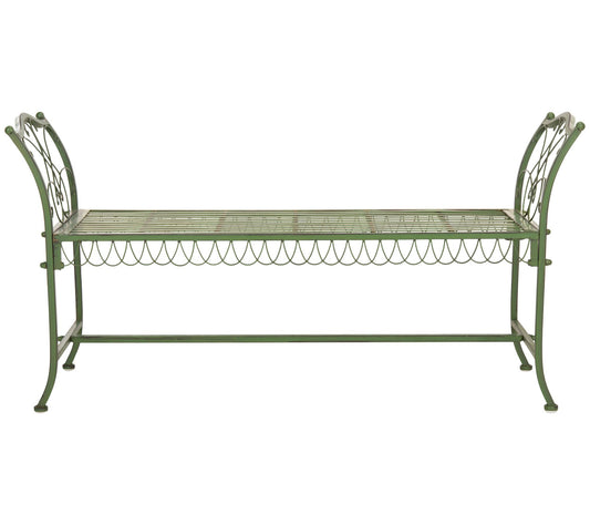 Arona Wrought Iron 51" Outdoor Garden Bench bySafavieh