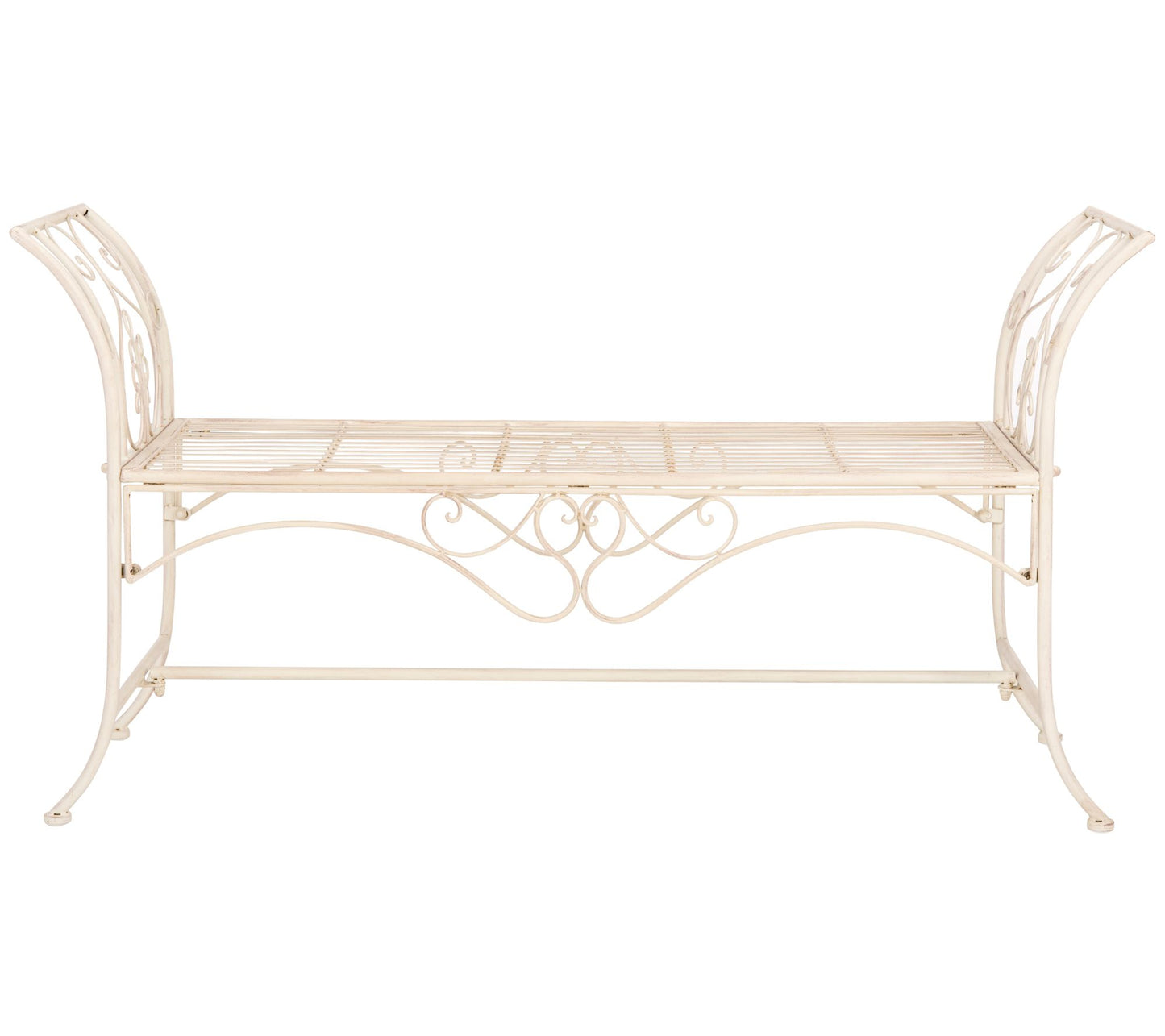 Adina Wrought Iron Outdoor Garden Bench by Safavieh