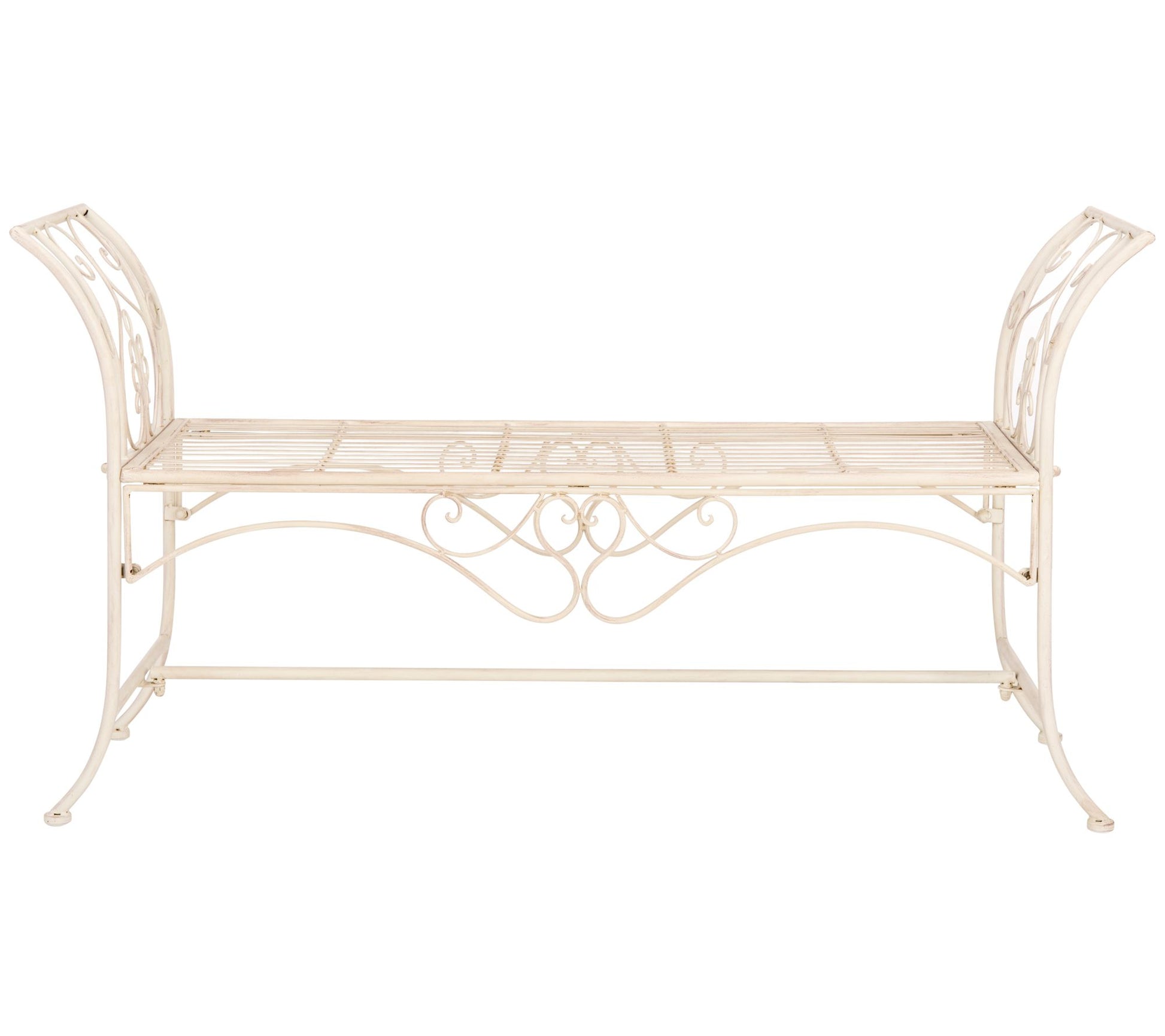 Adina Wrought Iron Outdoor Garden Bench by Safavieh