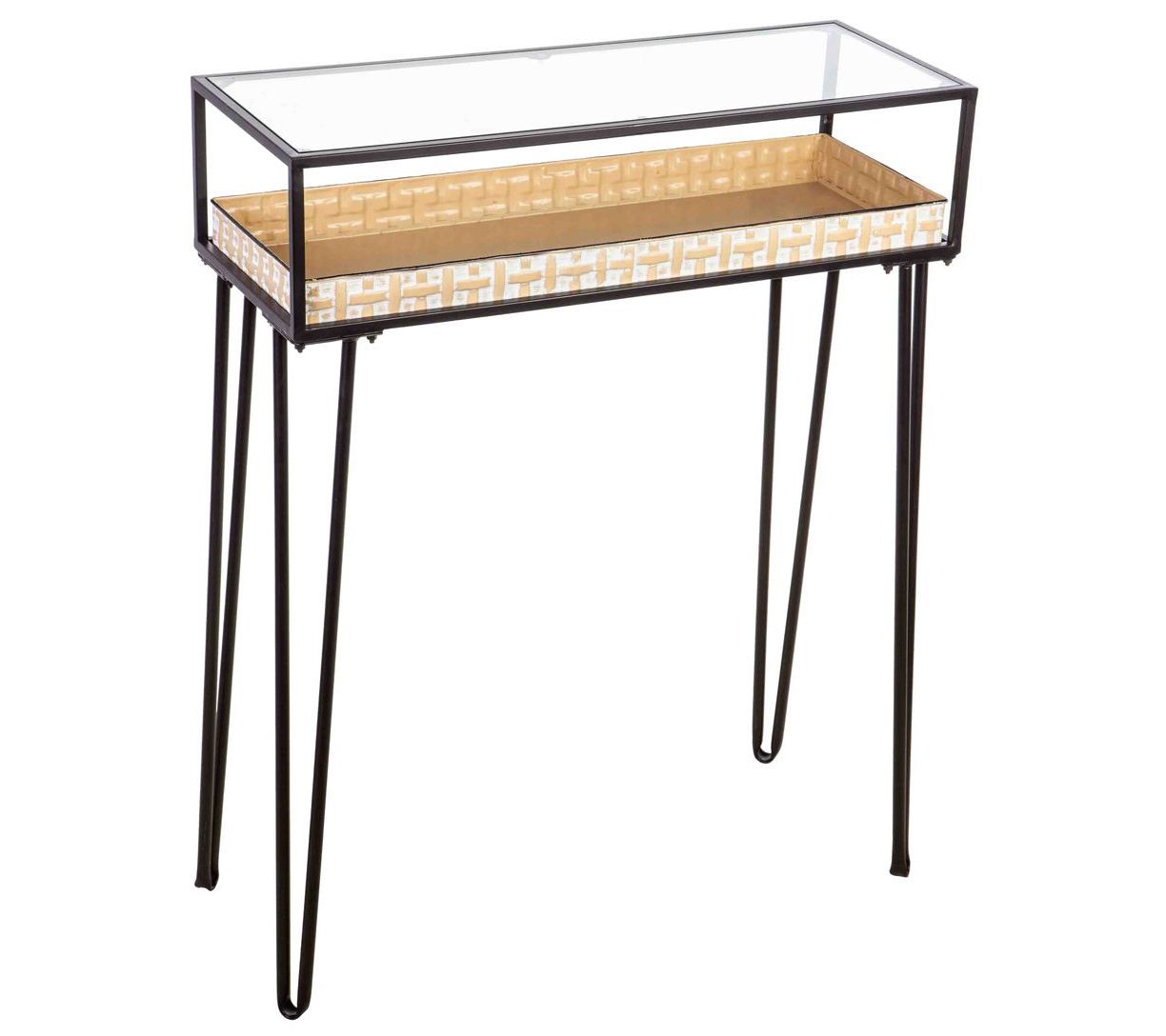 Barbara King 35" Metal & Glass Potting Table & Planter Dish
