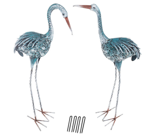 Pure Garden Set of 2 Crane Garden Statues LawnOrnaments