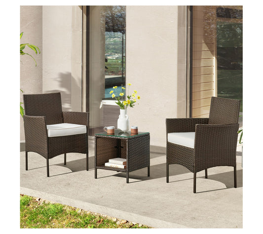 Lavish Home Patio Furniture Set 3-Piece OutdoorRattan Seating