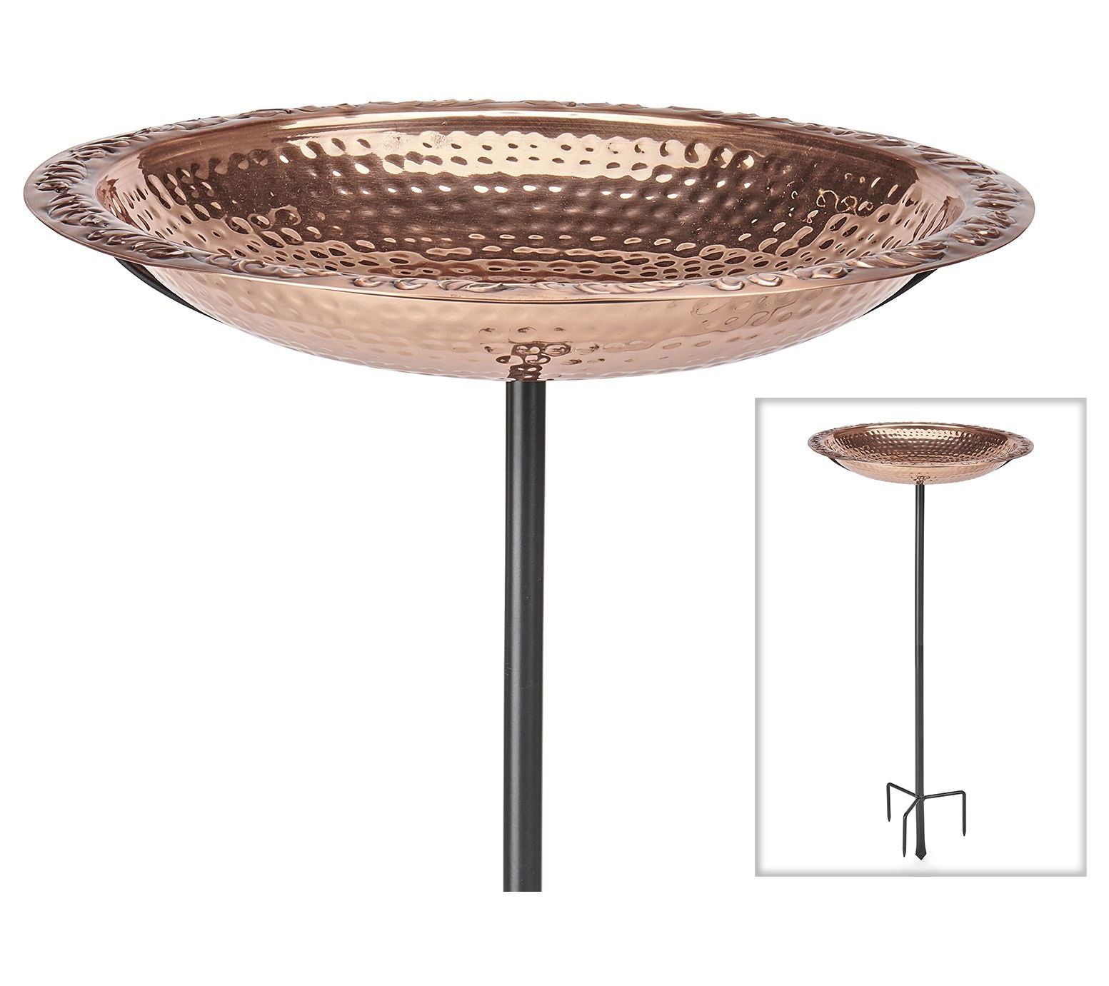 Good Directions 18" Pure Copper Bird Bath with Garden Pole