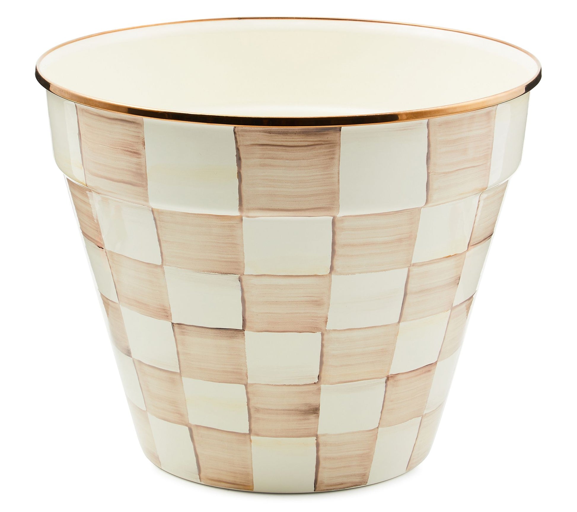 MacKenzie-Childs Mocha Check Extra Large GardenPot
