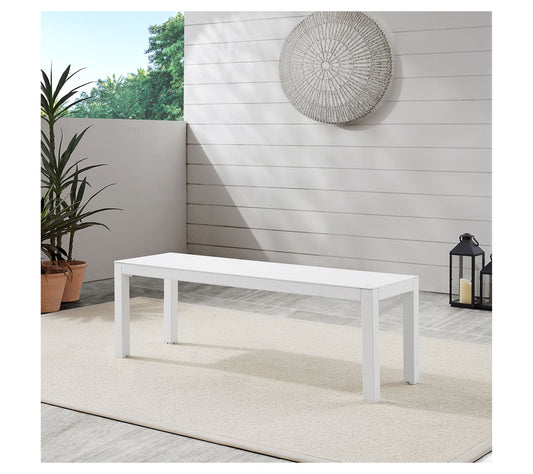 Linon Home Holland Aluminum Outdoor Bench White