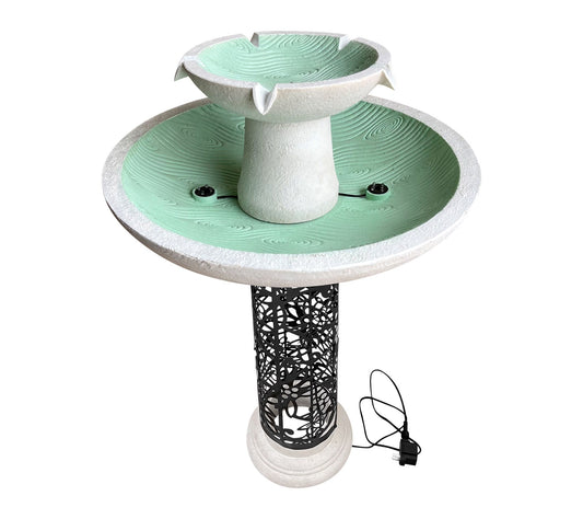 Temp-tations Outdoors Woodland or Mosaic 2-Tier Lit Fountain