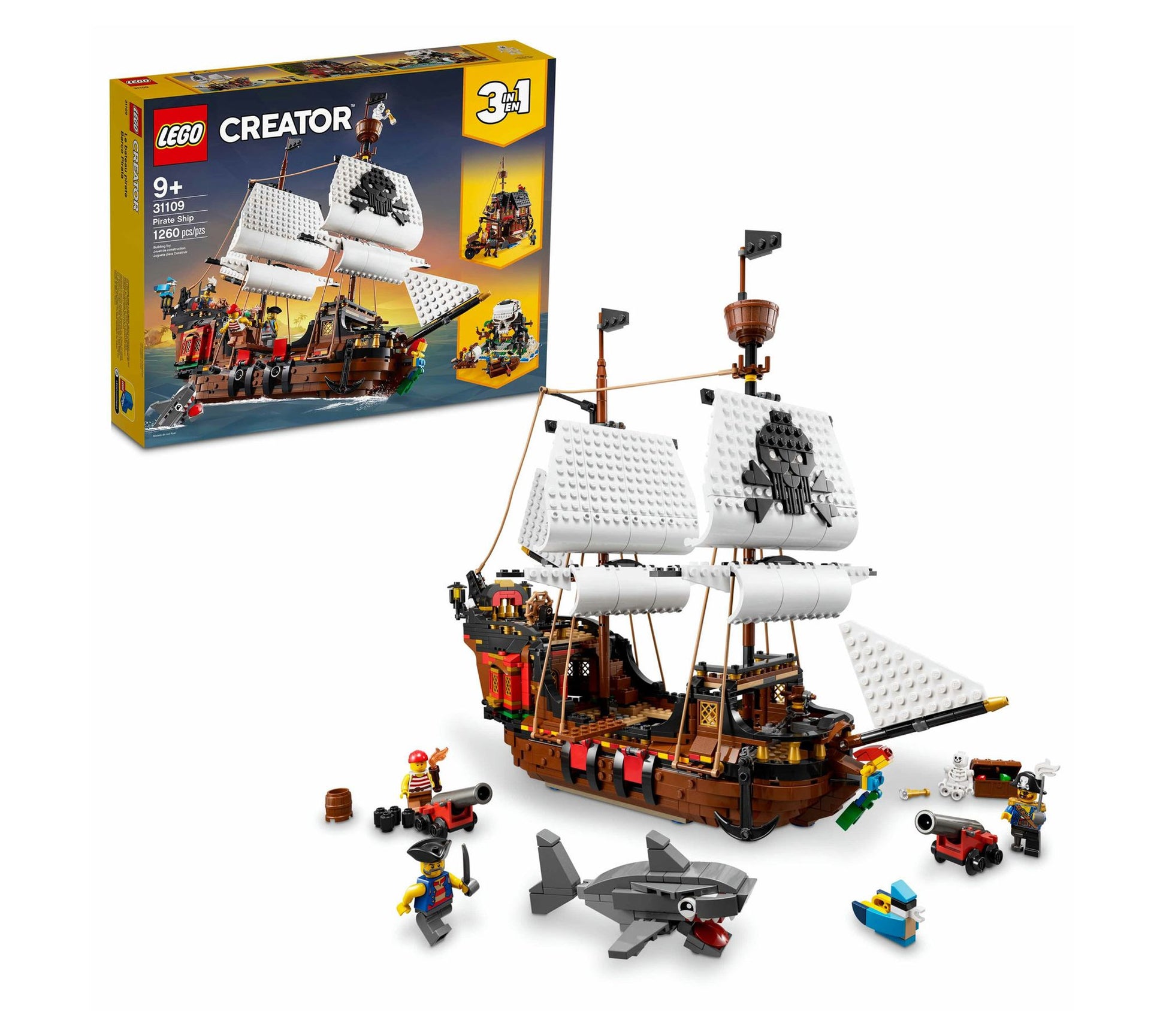 LEGO Creator 3in1 Pirate Ship 31109 Building Kit - 1260 Pcs